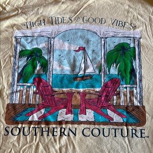 Comfort Colors Southern Couture High Tides and Good Vibes Short Sleeve Tee S